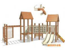 XS-HT-MZ0008高檔木質兒童組合滑梯